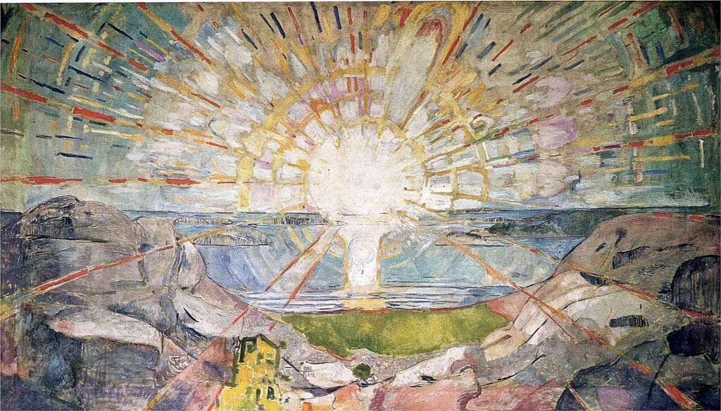 에드바르 뭉크, 태양, 1911년, 캔버스에 유채, 455x780cm, 노르웨이 오슬로 대학 소장.