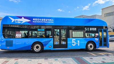 시내버스에도 ‘부캉이’ 떴다… 부산 5-1번 ‘상어 디자인 버스’