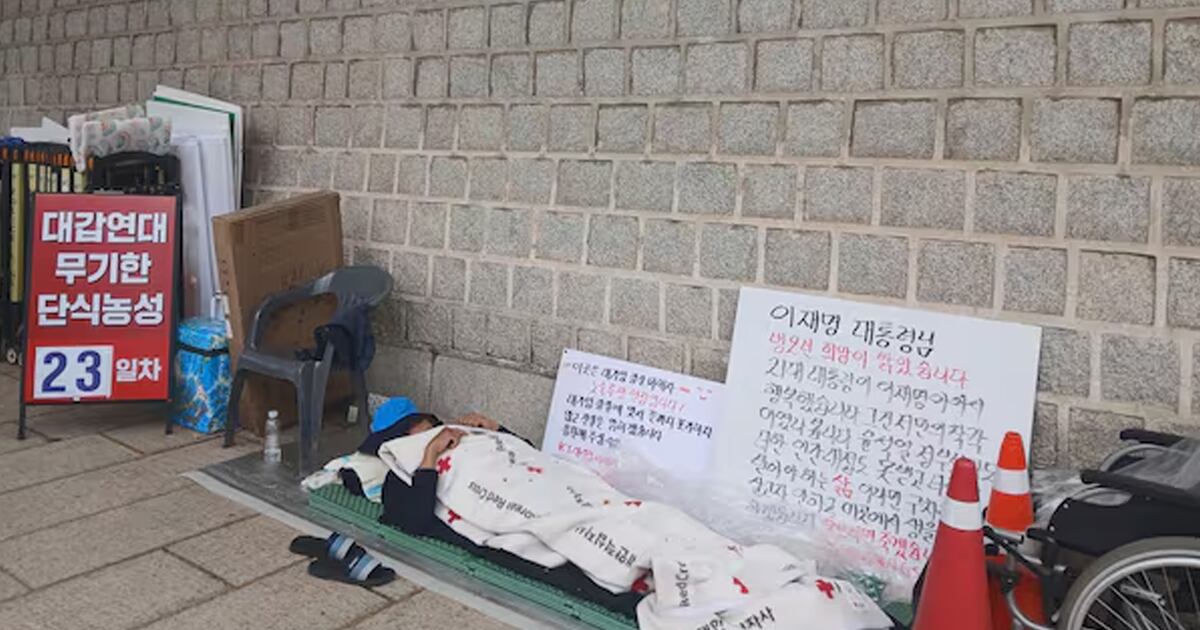 청와대 담벼락 앞 한 달째 노숙 단식 농성, 참다못한 국가유산청이 고발