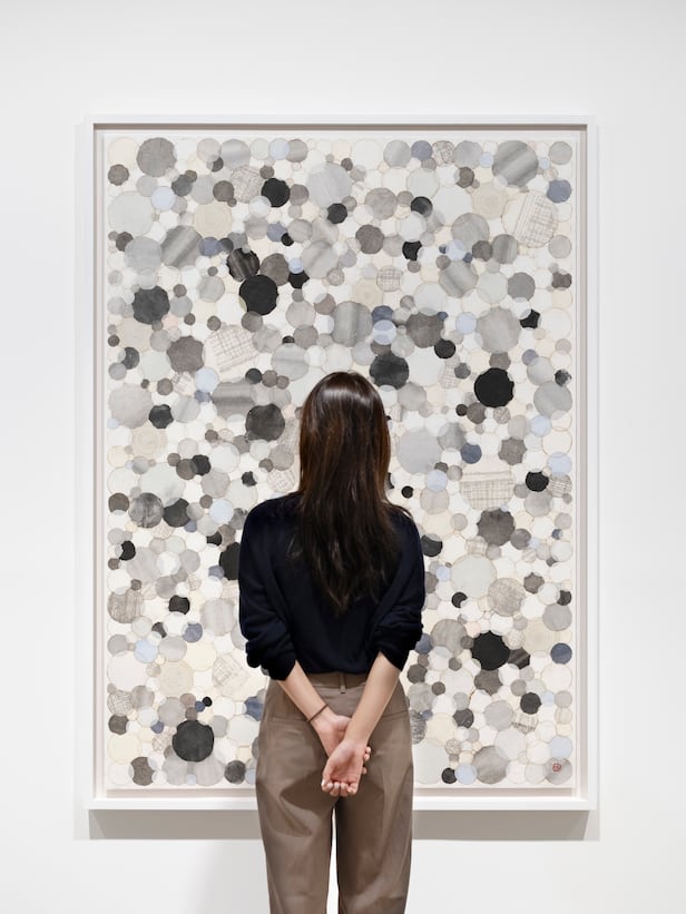 希少❗️韓国作家キムヒョンジュ作 マザーオブパール・アートボウル・海の光2016 Kim Min-jung's Ocean Wave Art Resembles Hometown Mountains