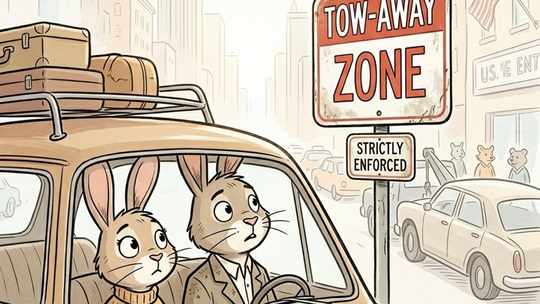 운전석에 있어도 견인해간다… 한국과 다른 ‘TOW-AWAY ZONE’