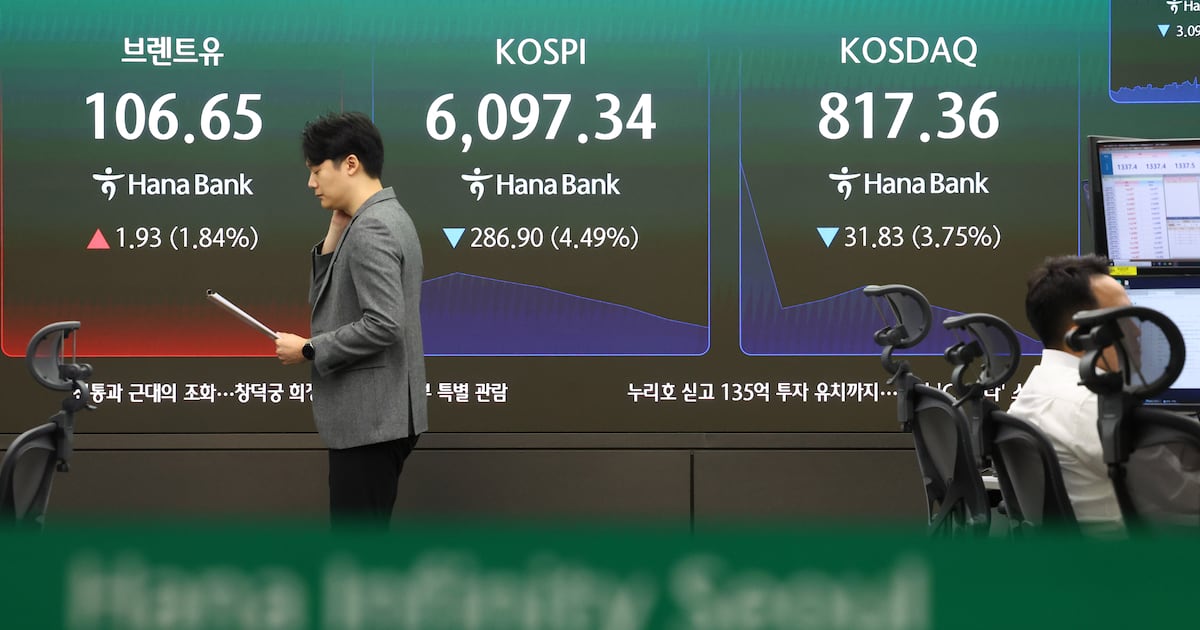 Photograph accompanying KOSPI opened 198 points lower after a Nasdaq decline of only 0.44%