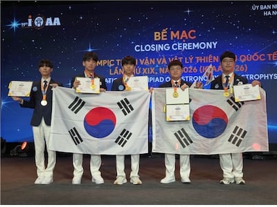 천문올림피아드 한국대표단 5명 전원 금메달