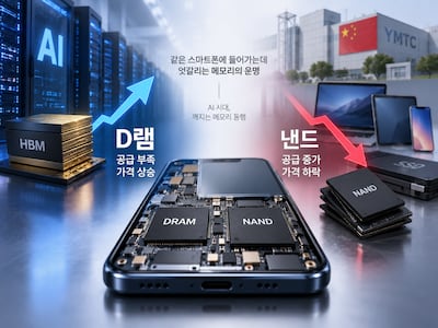 AI 쏠림에 D램·낸드 ‘메모리 동행’ 공식 깨졌다