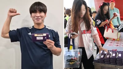 “함께여서 행복했고 감사합니다” 챔필 찾은 박찬호의 보은, 팬들에게 떡 돌리고 폴더인사...첫 타석 초구 외야 뜬공