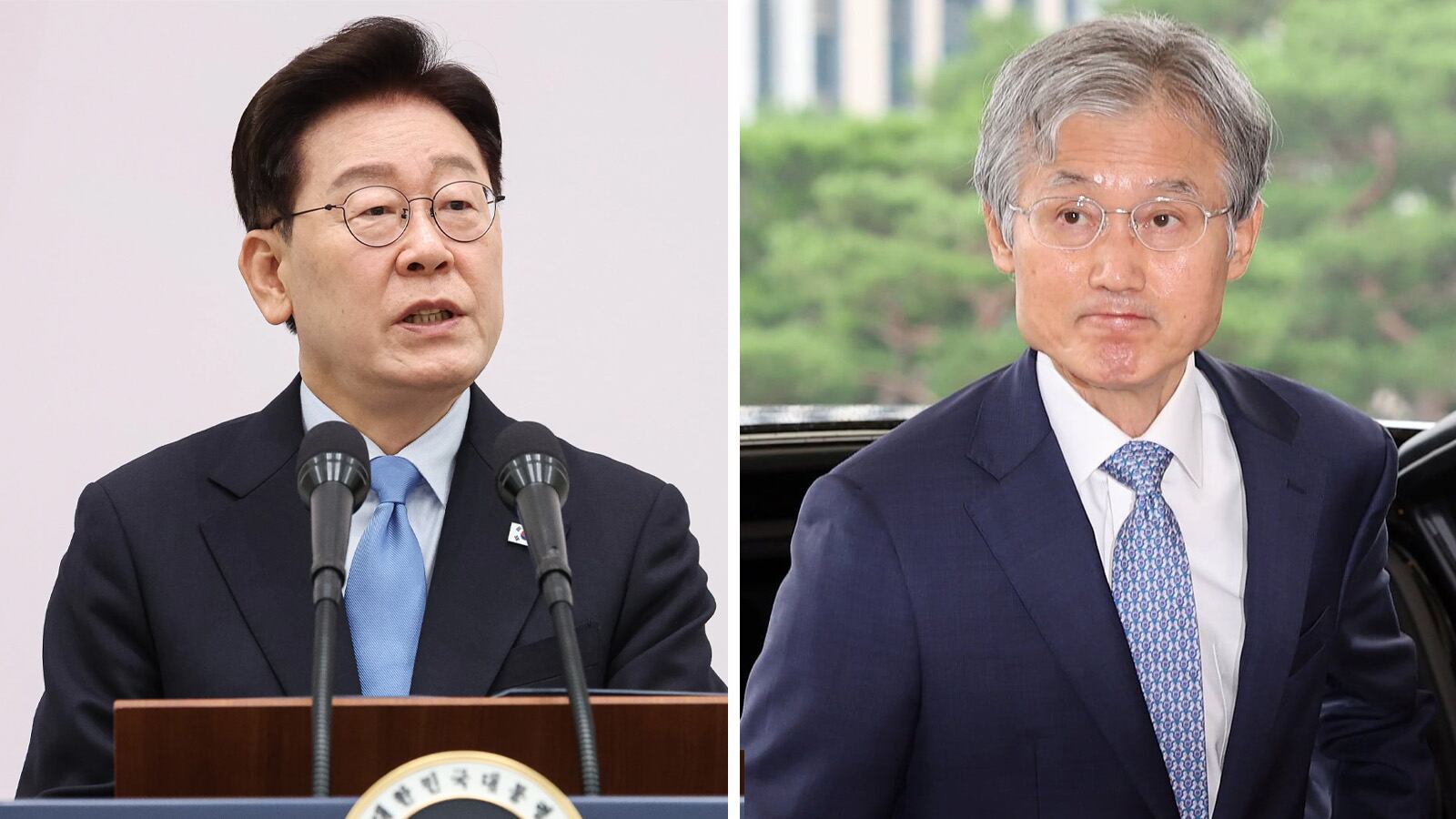이재명(왼) 대통령과 조희대 대법원장. 청와대는 28일 노태악 전 대법관의 후임으로 임명 제청된 손봉기 후보자에 대해 국회에 임명 동의안을 제출하지 않고, 조희대 대법원장에게 재(再)제청을 요청하기로 했다. 대통령이 사법부의 대법관 임명 제청을 거부한 것은 이승만 정부 때 이후 처음이다. /조선일보DB