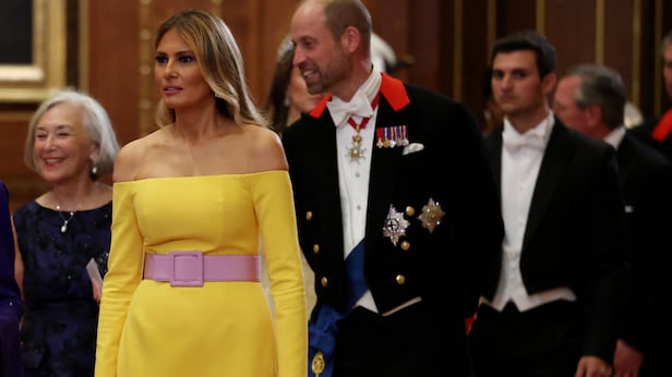 Melania Trump's yellow dress sparks diplomatic fashion debate at UK dinner Melania Trump's yellow dress sparks diplomatic fashion debate at UK dinner