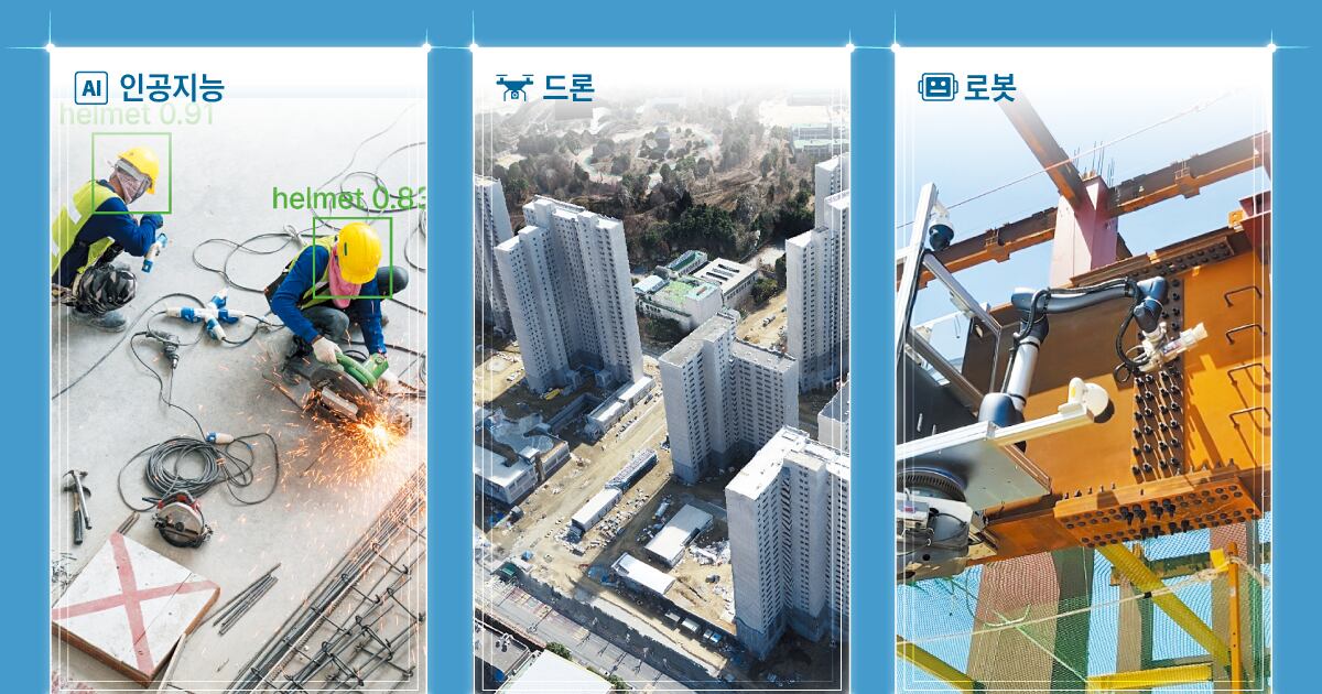 드론 띄워 공사장 위험 조기 탐지... 로봇 작업, 추락사고 막아 - 뉴스 썸네일 이미지