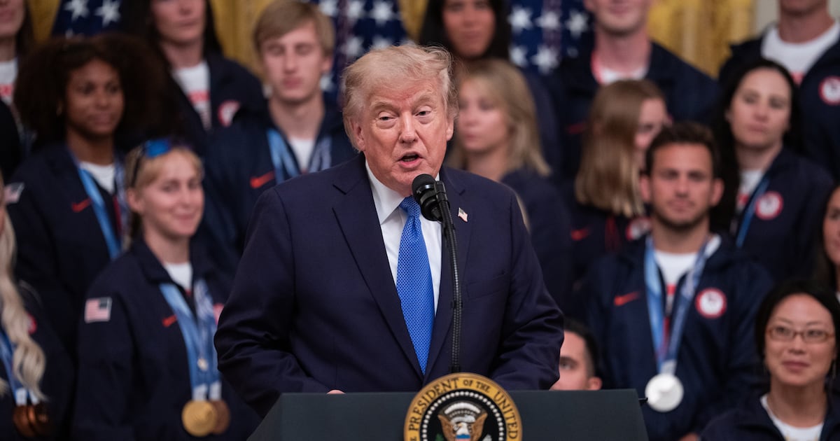 President Trump speaks at a White House event