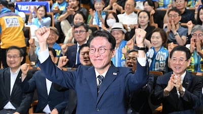 김민석 전 국무총리가 6일 오전 전남광주 동구 전일빌딩에서 더불어민주당 당대표 선거 출마 선언을 하고 있다. photo 뉴시스