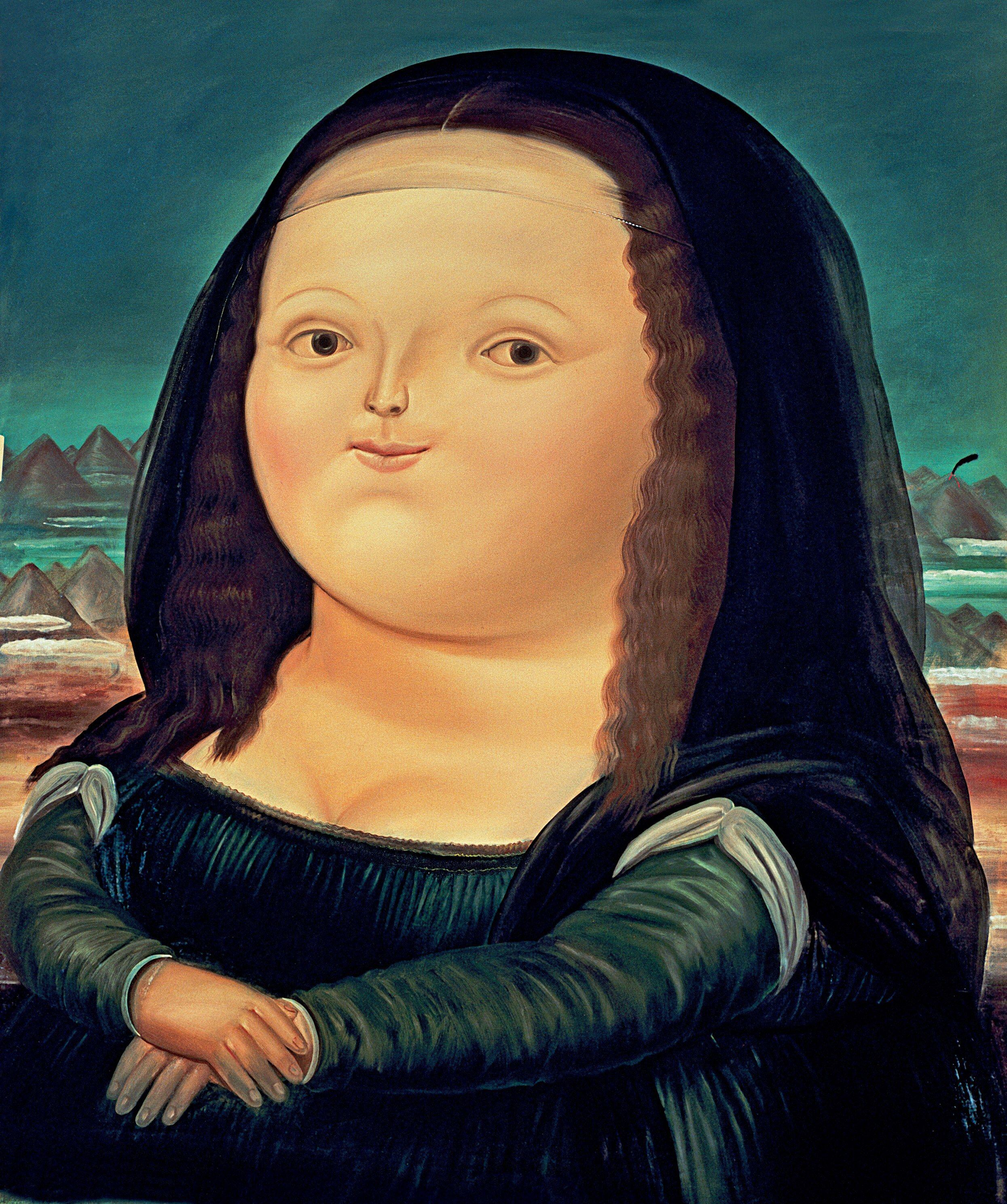 페르난도 보테로, 모나리자, 1978년, 캔버스에 유채, 183 × 166cm, 콜롬비아 보고타, 콜롬비아 국립 은행 소장.