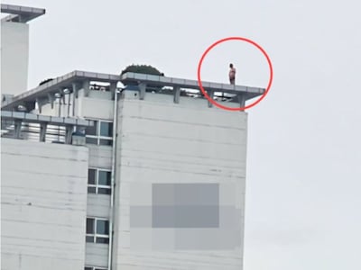 의정부 투신 소동 남성...5시간 만에 내려와