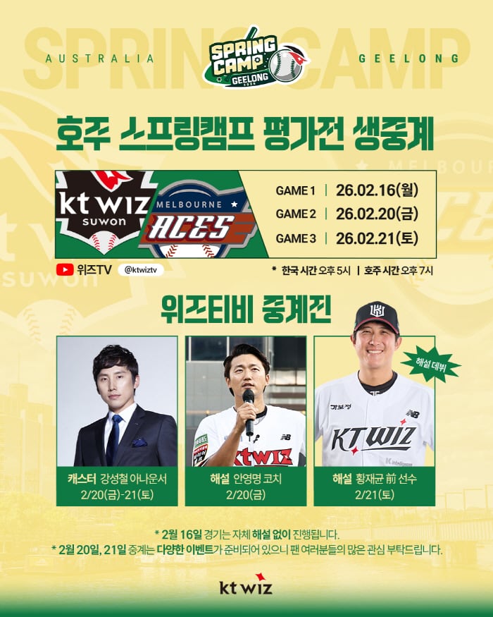 인천탐정사무소 서울탐정사무소 – 황재균X안영명 출격! 호주 스프링캠프 평가전 생중계 확정…위즈TV 나섰다