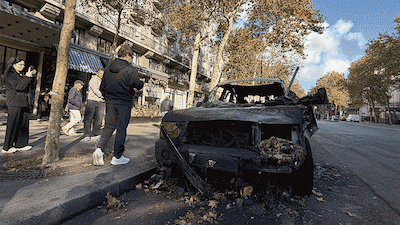 Paris luxury district ravaged by protests, anarchist graffiti