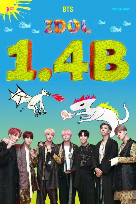 방탄소년단, 또 기록 추가..'IDOL' MV 14억 뷰 돌파