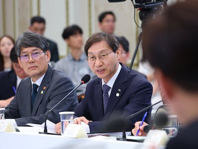김성주 국민연금공단 이사장이 16일 청와대 영빈관에서 열린 이재명 대통령 주재 부처 업무보고에서 발언하고 있다. /연합뉴스