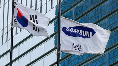 서울 삼성전자 서초사옥에 깃발이 나부끼고 있다. 2026.5.27 ⓒ 뉴스1 안은나 기자