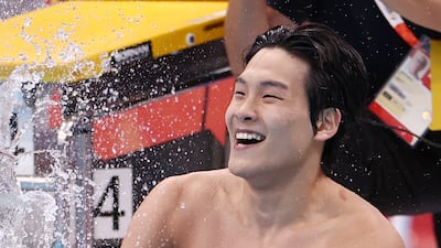 수영 김영범, 자유형 50m에서 AG 신기록으로 금메달...韓 수영 첫 金