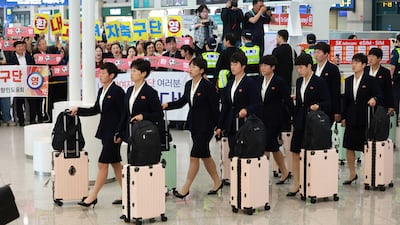 North Korean Women's Team Arrives for 12-Year Inter-Korean Clash