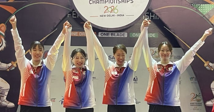 여자 사브르 대표팀, 일본 꺾고 아시아선수권 정상 탈환