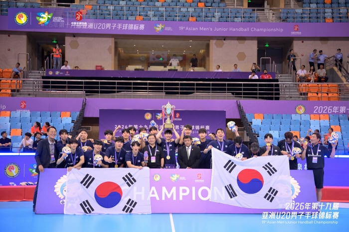 '대역전 드라마' 韓 남자주니어 핸드볼, 8년 만에 亞 정상 등극…2027년 세계선수권 티켓 확보