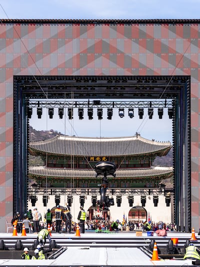BTS's Cube Stage Frames Gwanghwamun at Comeback