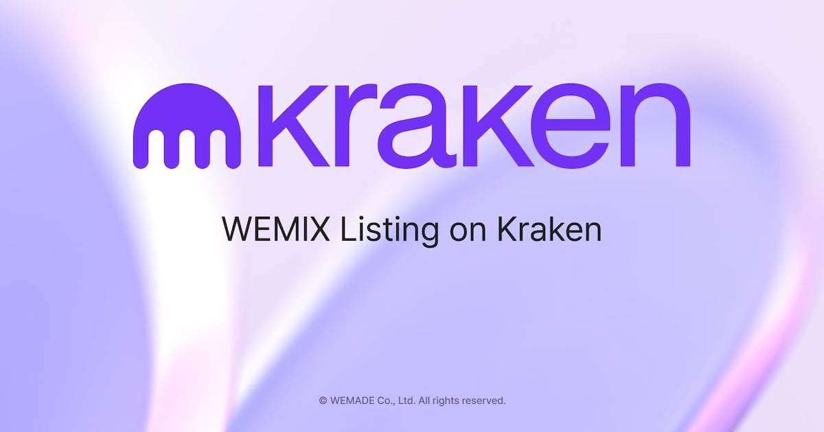 Wemade's WEMIX Lists on Kraken, Western Expansion