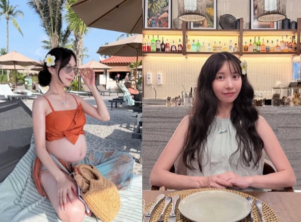 ‘이지훈♥’ 아야네, 둘째 출산 코앞..만삭 수영복 사진에 깜짝 “진짜 배만 나왔어”