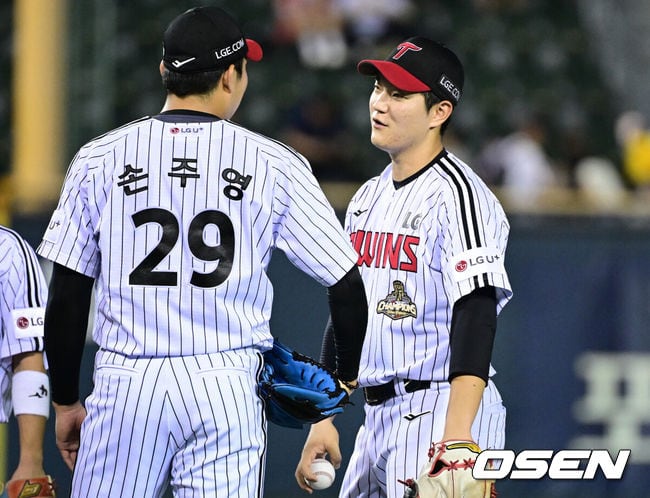 데뷔 첫 10홈런과 데뷔 첫 20세이브...염갈량 언급한 수훈선수 5명, 톨허스트-우강훈-손주영-문성주-문정빈