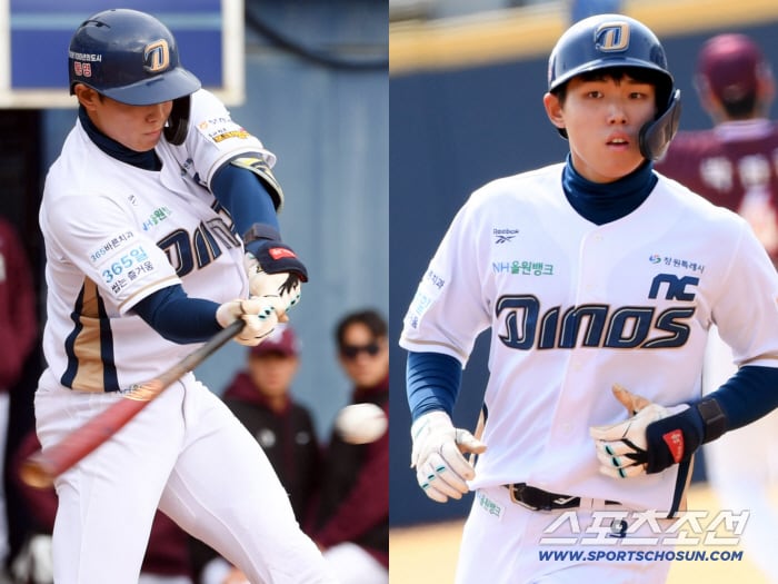 전체 2순위 고졸 루키 NC 다이노스 신재인이 이틀 연속 리드오프로 나와 초구를 노려 큼지막한 타구를 날렸다. 창원=박재만 기자