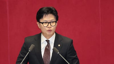 6·3 재보궐선거로 당선된 한동훈 무소속 의원(부산 북구갑)이 지난 5일 서울 여의도 국회에서 열린 제436회 국회(임시회) 제1차 본회의에 참석해 인사말을 하고 있다./뉴스1
