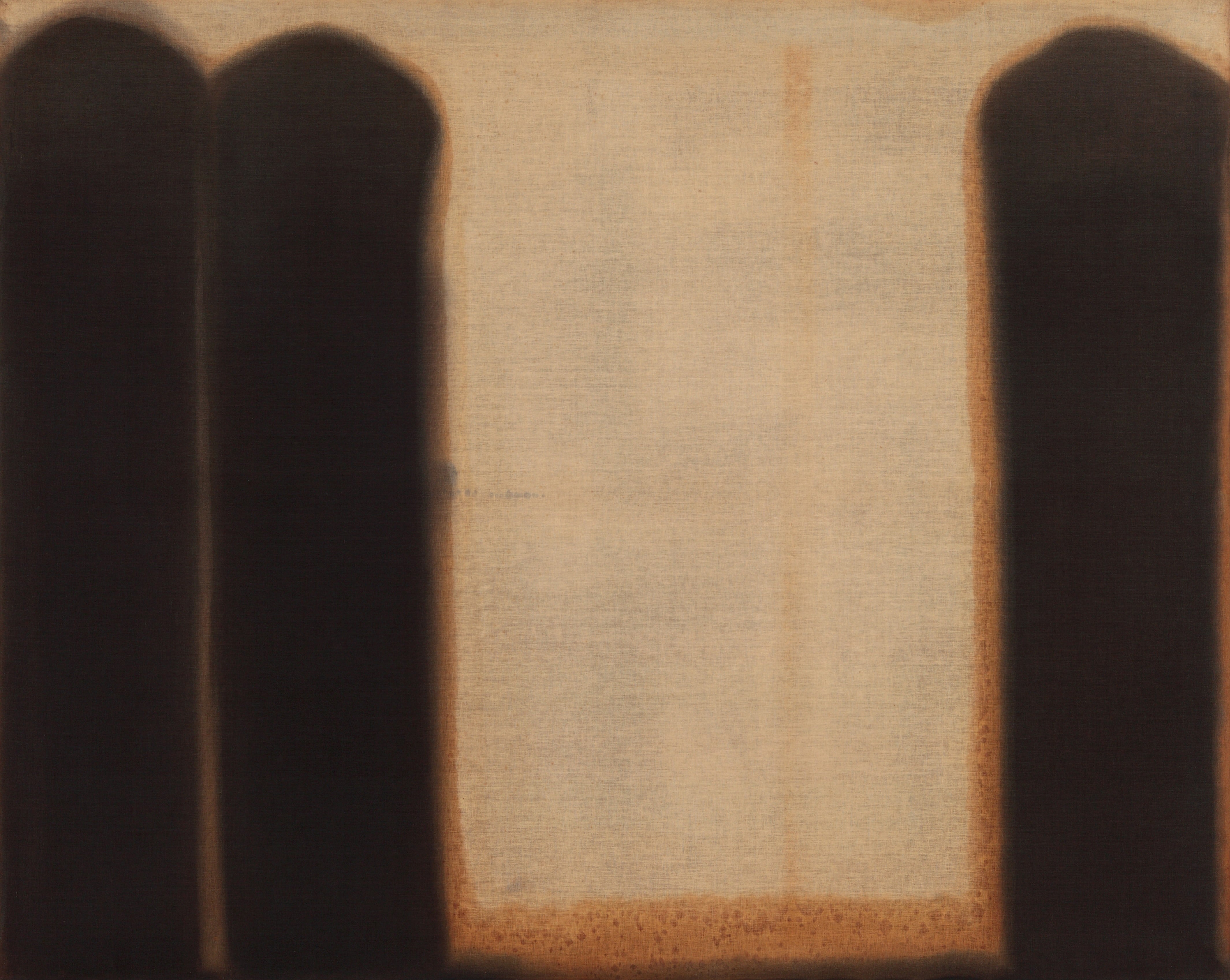 윤형근, Umber-Blue, 1976년, 리넨에 유채, 182.2 x 230cm, ©윤성열, PKM 갤러리 제공.