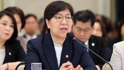 정은경 보건복지부 장관이 지난 16일 청와대 영빈관에서 열린 보건복지부, 식품의약품안전처, 성평등가족부, 국민권익위원회 2차 업무보고에서 발언하고 있다. /뉴스1