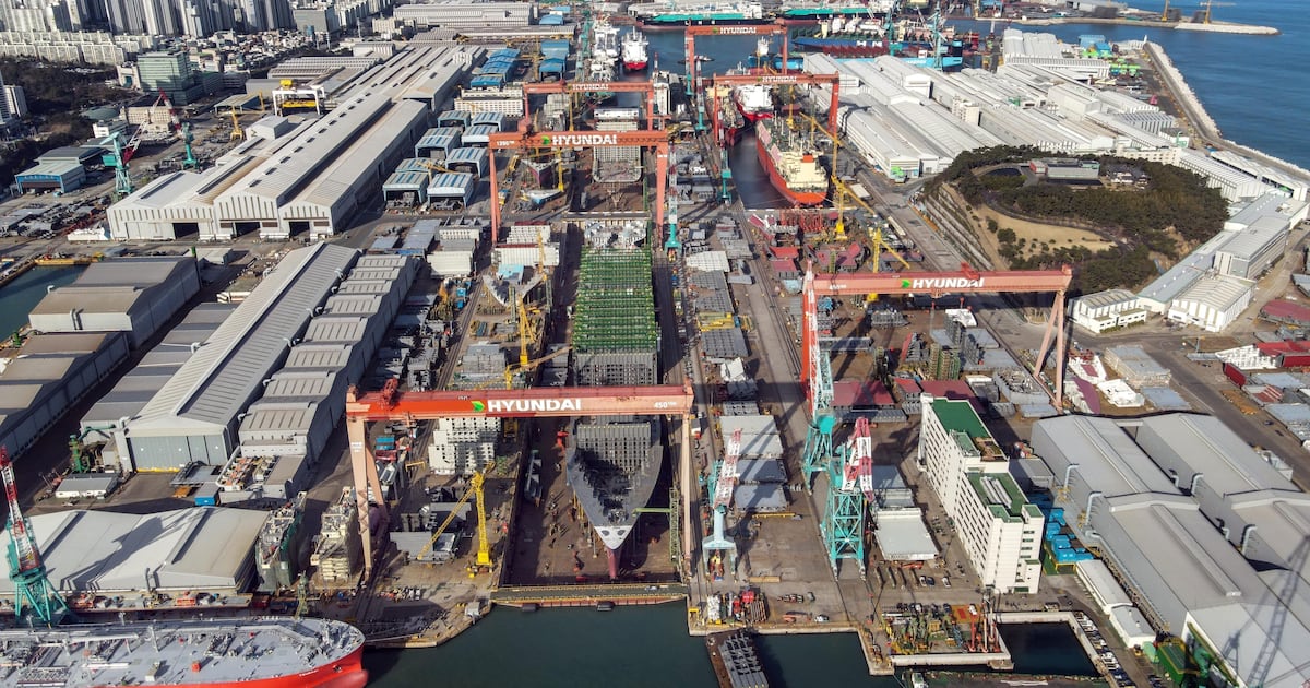 HD Hyundai Heavy Industries Ulsan Shipyard panorama