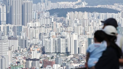 서울 남산 전망대에서 바라본 아파트 단지 모습 ⓒ 뉴스1 이종수 기자