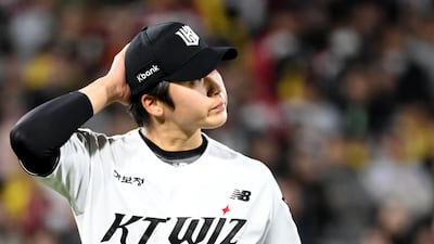 28일 수원KT위즈파크에서 열린 LG와 KT의 경기, 8회초 2점차 리드를 허용한 박영현이 아쉬운 모습으로 이닝을 끝마치고 있다. 수원=허상욱 기자wook@sportschosun.com/2026.04.28/