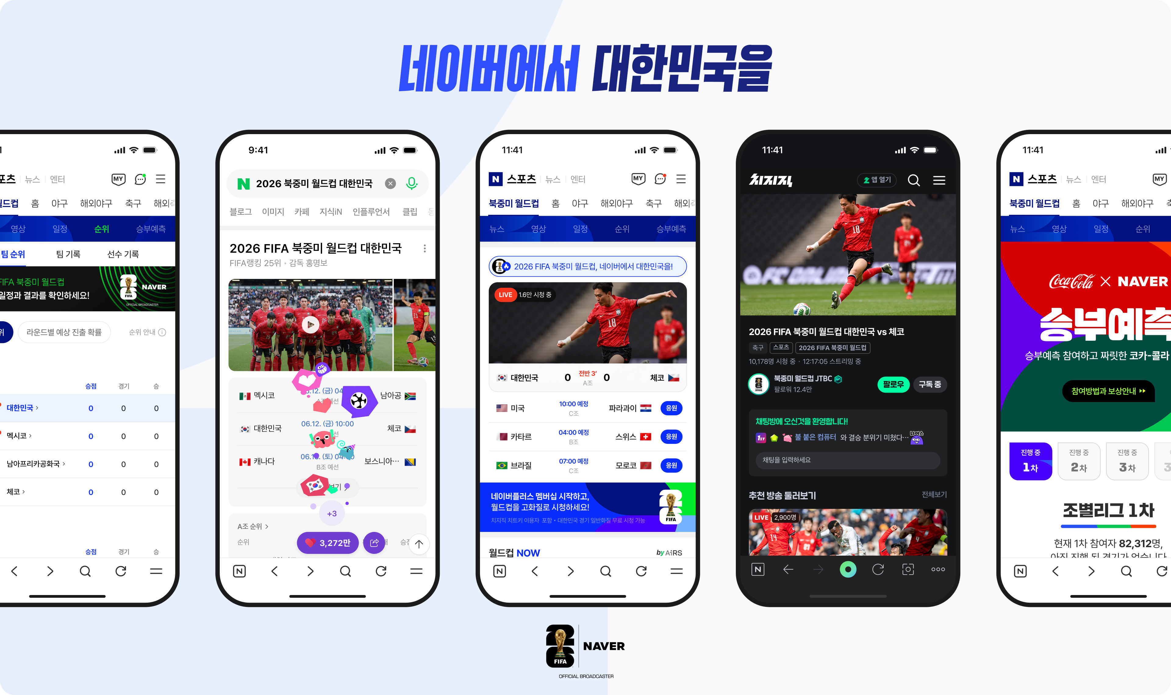 네이버 치지직, 월드컵 멕시코전 동시접속 478만명… ‘같이보기’도 흥행