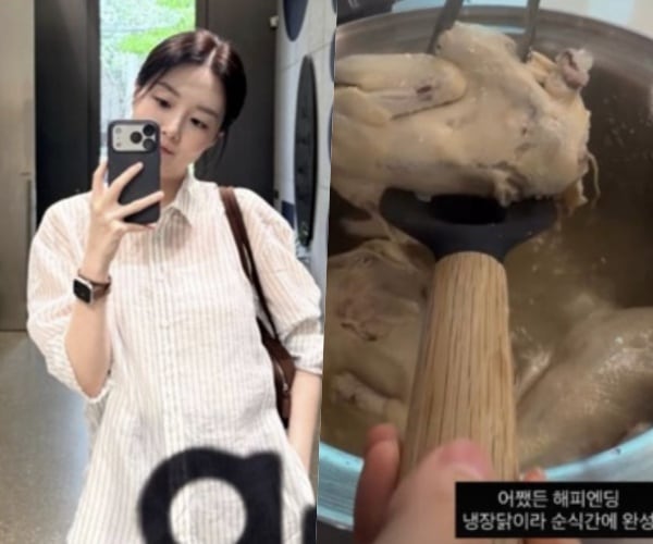 둘째 낳은지 얼마 안 됐는데..김소영, ♥오상진 부모위해 며느리 모드..'삼계탕 도전'