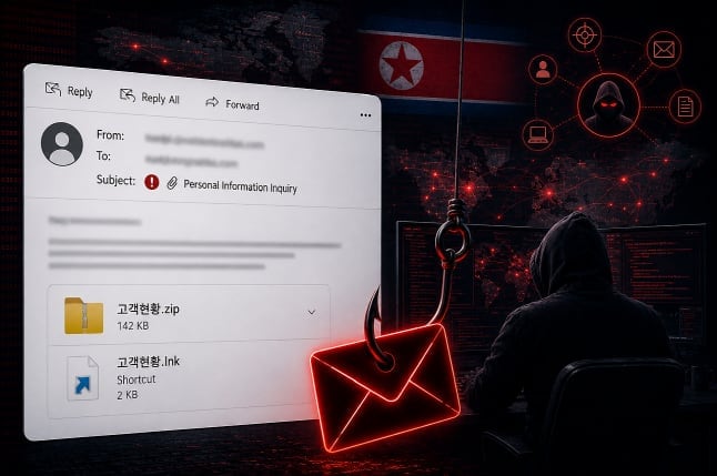 “개인정보 유출됐다” 이메일 미끼로 공격…北 ‘김수키’식 피싱 포착