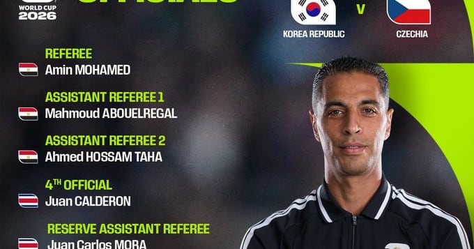 '경고도, 퇴장도 많이 준다' 32강 운명 걸린 체코전 주심, '이집트 변호사' 오마르 배정...부심+VAR도 이집트 국적