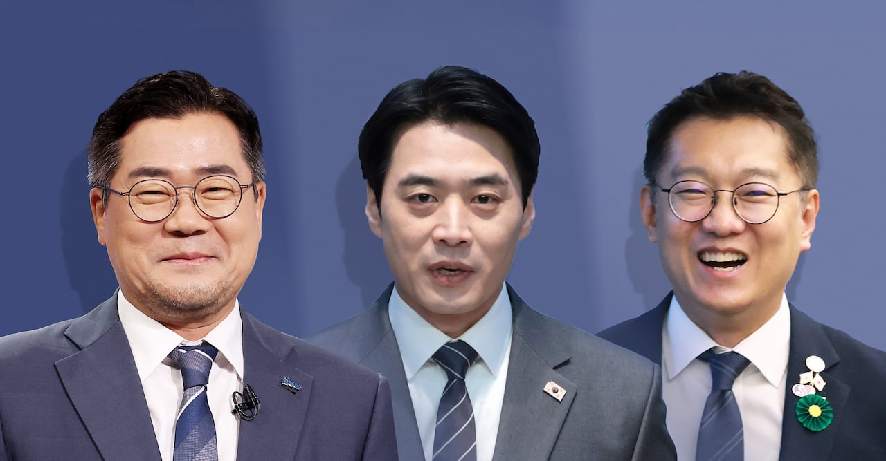 민주당 박찬대, 한준호, 김남준. /그래픽=조선디자인랩 정다운