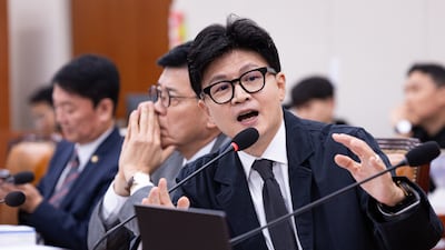 한동훈 무소속 의원이 6일 서울 여의도 국회에서 열린 외교통일위원회의 외교부 등에 대한 국정감사에서 조현 외교부 장관에게 질의하고 있다. 2026.10.6 ⓒ 뉴스1 유승관 기자