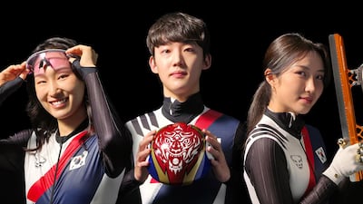 '빅토리 프로필' 사진 (왼쪽부터) 최민정 선수, 임종언 선수, 김길리 선수 ./삼성전자