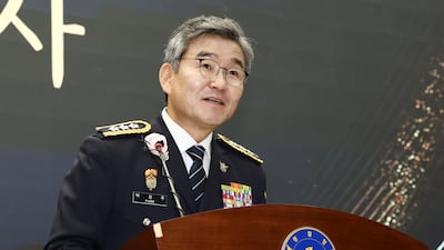 박성주 경찰청 국가수사본부장이 30일 오후 서울 서대문구 경찰청에서 열린 퇴임식에서 경찰 생활을 마무리 하는 소회를 밝히고 있다. 2026.6.30 ⓒ 뉴스1 김민지 기자