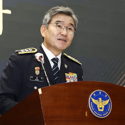 박성주 경찰청 국가수사본부장이 30일 오후 서울 서대문구 경찰청에서 열린 퇴임식에서 경찰 생활을 마무리 하는 소회를 밝히고 있다. 2026.6.30 ⓒ 뉴스1 김민지 기자