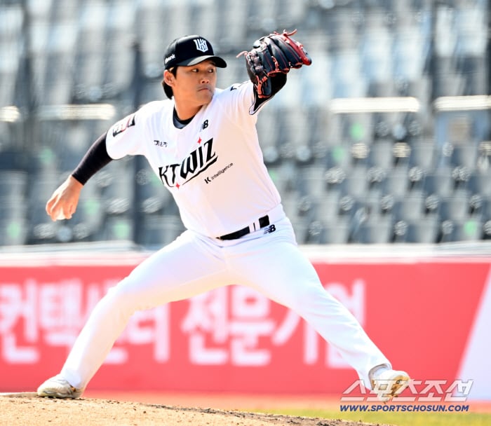 17일 수원KT위즈파크에서 열린 LG와 KT의 시범경기. KT 주권이 역투하고 있다. 수원=허상욱 기자wook@sportschosun.com/2026.03.17/