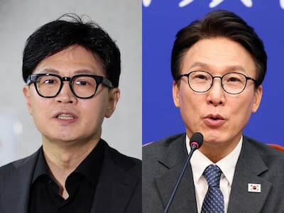 한동훈 무소속 의원(왼쪽)·김민석 더불어민주당 대표. photo 뉴스1