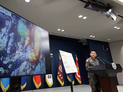 양진혁 합동참모본부 작전부장이 지난 9월 28일 서울 용산구 국방부 브리핑실에서 DMZ 지뢰 폭발 상황 관련 중간조사 브리핑을 하고 있다. photo 뉴스1