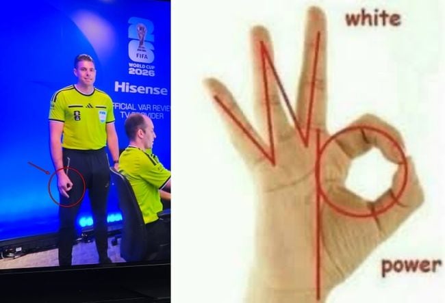 "백인 우월주의 상징이 무의식적 손떨림?" FIFA, '거꾸로 OK' 심판에 증거 없음.. "월드컵서 퇴출시켜!"