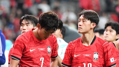 28일 서울월드컵경기장에서 열린 대한민국 축구대표팀과 우루과이의 친선 경기. 4-1로 패한 대한민국 손흥민이 아쉬워하고 있다. 상암=박재만 기자 pjm@sportschosun.com/2026.09.28/